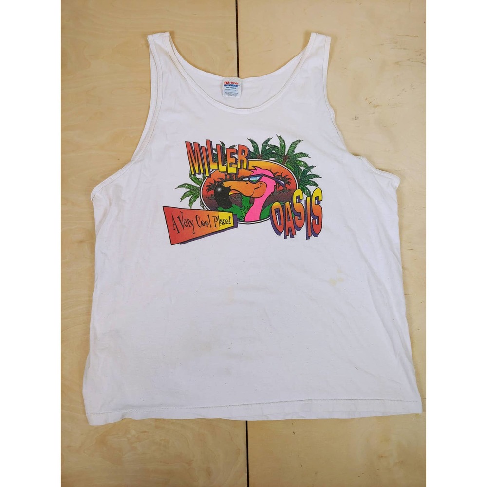 Vintage Miller Lite Oasis White Tank top shirt